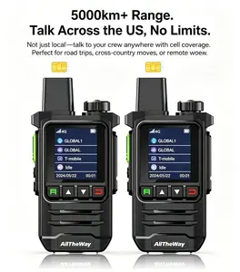 K6 1-Year SIM Included 4G PoC Walkie Talkie, Nationwide Coverage 2-Way Radio, Clear Audio & 3000mAh Battery for Hiking, Camping & Work Sites transceiver walky talky digital fun receiver outdoor app Dual Band Portable Ham Radio Transceiver