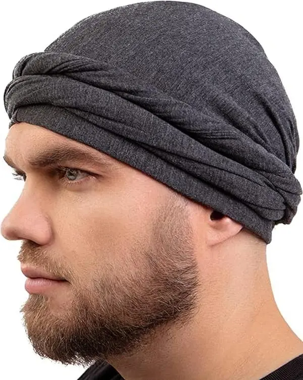 Luxurious Satin-Lined Halo Turban - Pre-Tied Skull Cap Hair Bonnet for Male & Female Comfort, Protection, Sleep, Chemo Hair Loss - Premium Fashion Accessory Hat