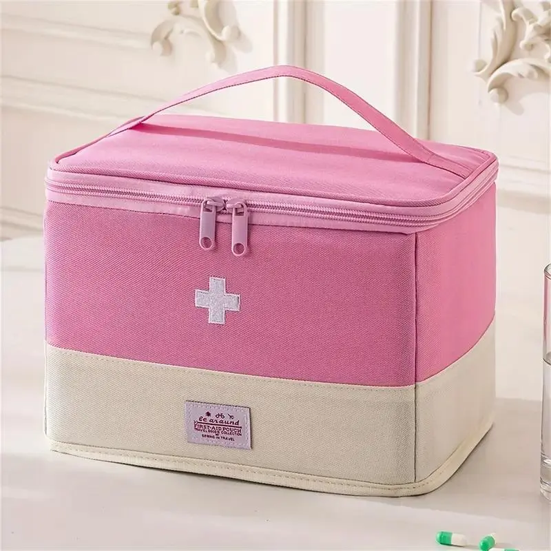 Portable Medicine Box Travel Folding Medical Kit, Large-Capacity First-Aid Kit, Emergency Kit, Travel Safety Kit, Small Medicine Bag, Medicine Storage Bag, Emergency Set, Emergency Kit For Home, Emergency Gear, Emergency Supplies