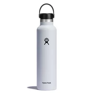 Hydro Flask 24oz Standard Mouth Bottle - White: Double-Wall, BPA-Free, Leakproof