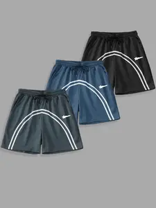 Men's Striped Print Drawstring Waist Shorts, Regular Fit Casual Comfy Breathable Athletic Shorts for Summer, Men's Bottoms for Daily Wear