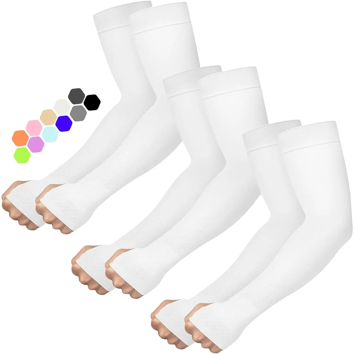 Unisex Adults Sports Arm Sleeves with Cooling Compression, Snug Fit 4-Way Stretch with UPF 50+ UV Protection for Fitness, Baseball & Golf, Golf/Running, Uv Blocking