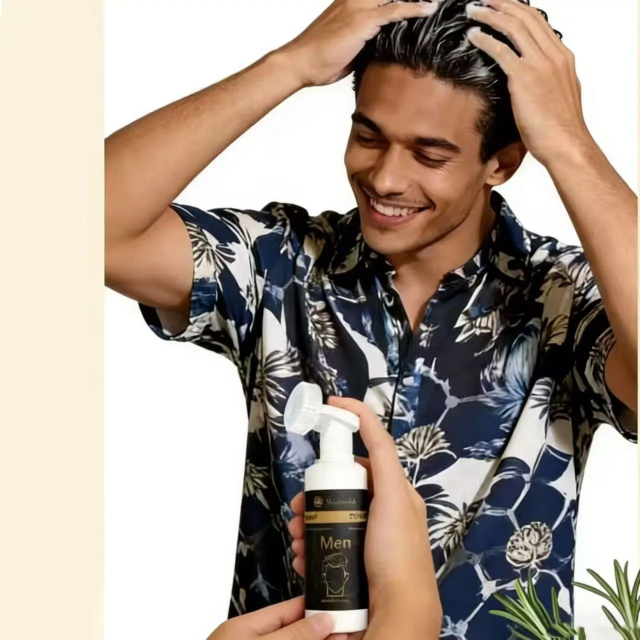 MegustaMe Men's Hair Foam - Gentle Scalp Revitalizing Complex for Healthier Hair Growth & Beard Care - Travel-Friendly 60mL Foam - Daily