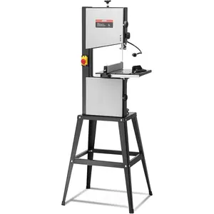 VEVOR Band Saw with Stand, 10-Inch, 560 & 1100 RPM Two-Speed Benchtop Bandsaw, 370W 1/2HP Motor with Metal Stand Optimized Work Light Workbench Fence and Miter Gauge, for Woodworking Aluminum Plastic