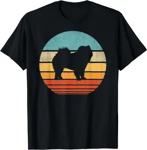 Chow Chow Retro Vintage 60s 70s Sunset Dog Lovers Men Women Summer Shortsleeve Cotton T-Shirt