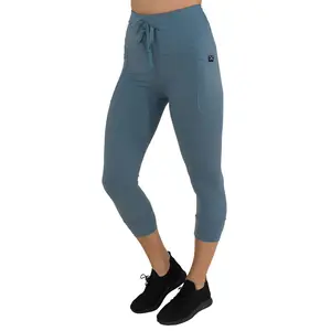Omni Leggings | Sage Slate - Nylon, Spandex, Drawstring, Cuffed Detailing, Pockets, Womenswear, Fit