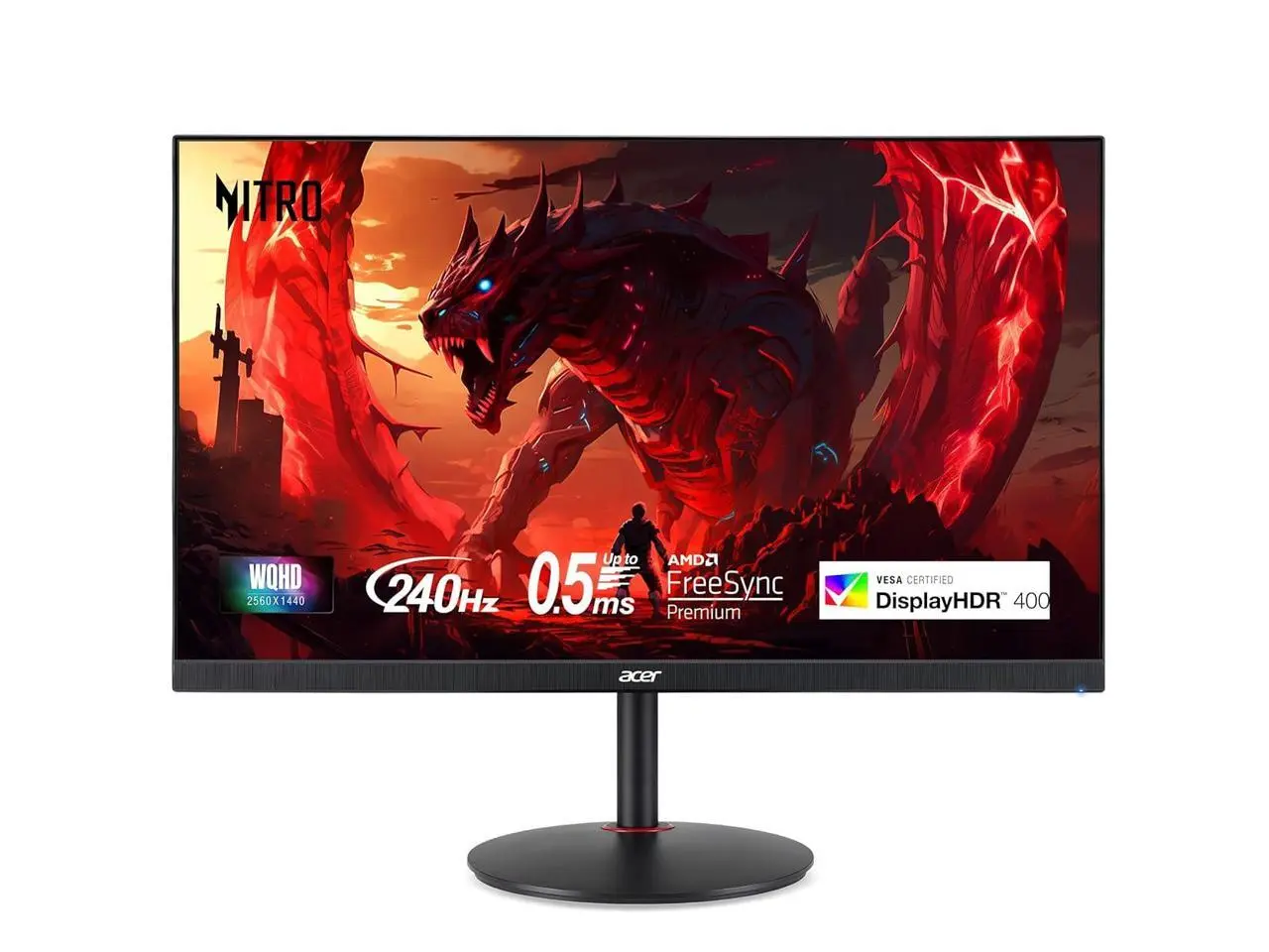 Acer Nitro 27 inch WQHD 2K 1440P 240HZ IPS with AMD FreeSync Premium 0.5ms HDR400 Built-in Speakers Gaming Computer Monitor with Height Adjustable, Swivel, Pivot & Tilt Stand  XV272U W2bmiiprx