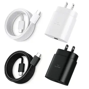 25W Type-C super Fast Charger Kit, Compatible for Galaxy S26/S25/S24/S23/S22/S21, iPhone 17/16/16 Pro Max/15/15 Pro Max/15 Plus - White/Black