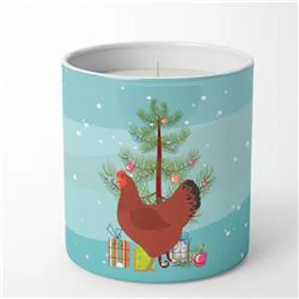 Carolines Treasures BB9210CDL 3.75x3.25 in. Unisex New Hampshire Red Chicken 10 oz Decorative Soy Candle with Fragrance, Scented Wick, Teal Home Decor Decoration