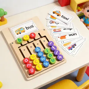 Educational Letter Matching Toy Featuring a Spelling Board with 12 Double-Sided Cards, 24 Words Cards for Kids ，Interactive Spelling Game Puzzle, Word Building Cards, Educational Spelling Toy, Literacy Learning Card board, Classroom Toys for Kids