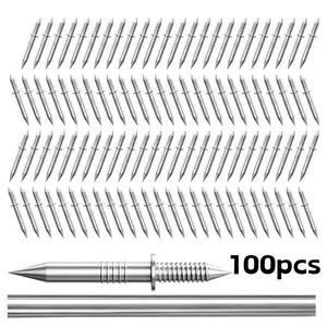 100 Pcs New Dual-Head Threaded Baseboard Nails, Seamless Invisible Safety Screws, Includes Socket Tool, Real Wood Baseboard Nails
