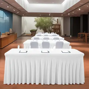 Elastic Spandex Tablecloth Set, Full Coverage Skirt for Rectangular Tables, Ideal for Weddings, Parties, Hotel Events, Home Gatherings, Party Decor