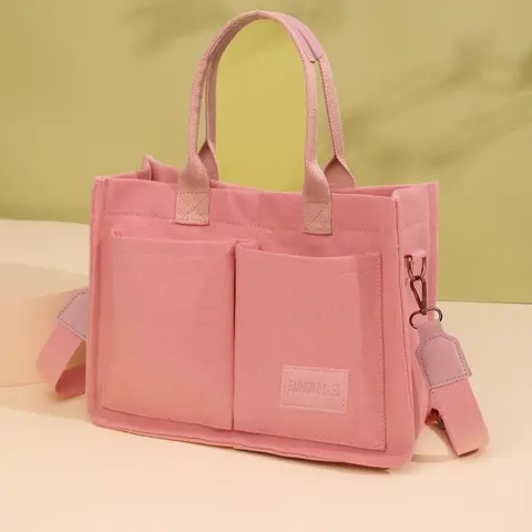 Summer Everything Tote Bag for Women, Plain/Cherry Pattern Work Bag, Everyday Shoulder Bag, Casual Fashion Bag, Trendy Versatile Commuting Bag, Girl Large Beach Bags, Fabric Shoulder Bags