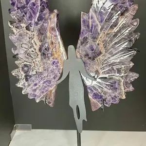 Dream Amethyst Angel Wings Crystal Carving | Large Purple Quartz Decor | Healing Crystal Display