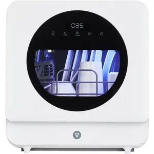 Portable Countertop Dishwasher – No Installation Needed, Compact Design with 6 Wash Cycles for Small Spaces