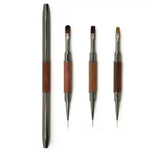 Dual Head Builder Gel Brush & Fine Liner Brush, Nail Pen Brush Glue, UV Gel Liner Brush, Acrylic Nail Art Painting Manicure Tools