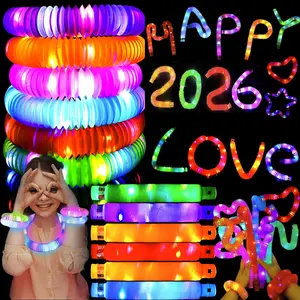 12 Packs Light Up Glow Sticks LED Pop Tubes - Glow in The Dark Party Favors - Party Decoration Accessories, LED Bracelets for Party Events