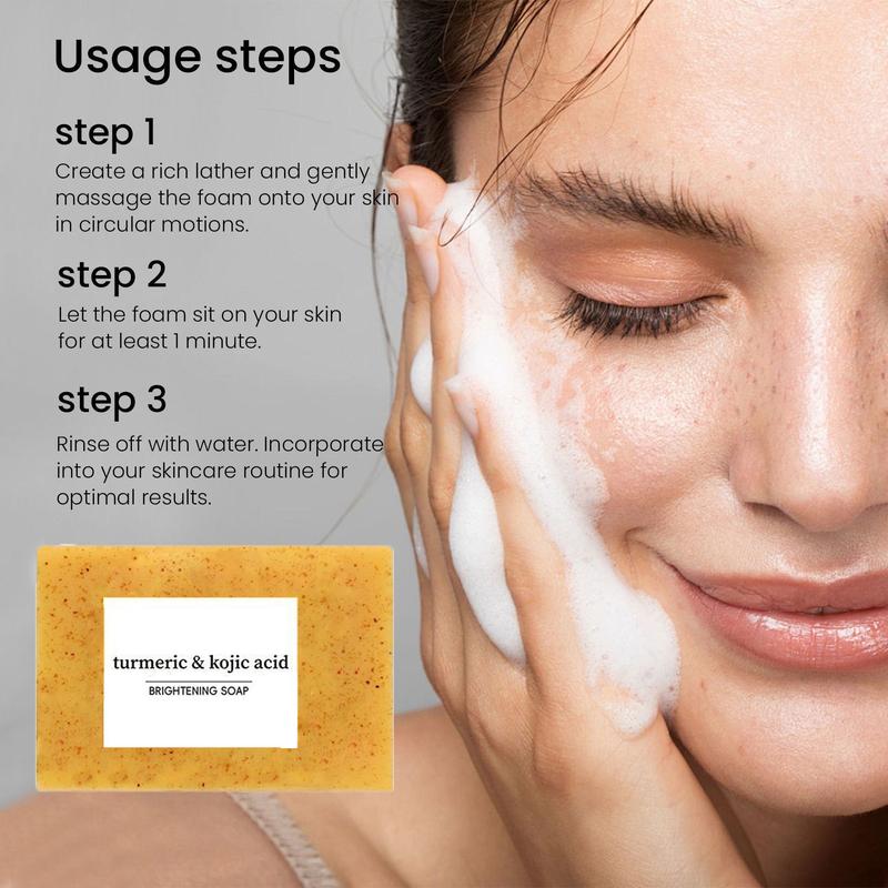 4-Pack Turmeric Kojic Acid Soap Bars – Natural Brightening Face & Body Cleanser with Lemon & Coconut for Dark Spots & Acne, Handmade for Men & Women Organic Smooth turmeric soap bar turmeric soap glow getter