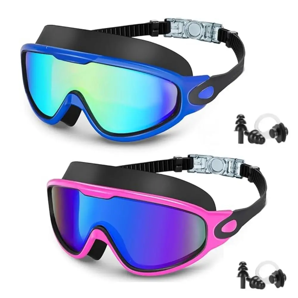 Anti-Fog UV Protection Wide Vision Swimming Goggles, 1/2/3 Pack Plastic Frame Swim Glasses for Adults, Men Women Youth, Swimming Accessories, Outdoor