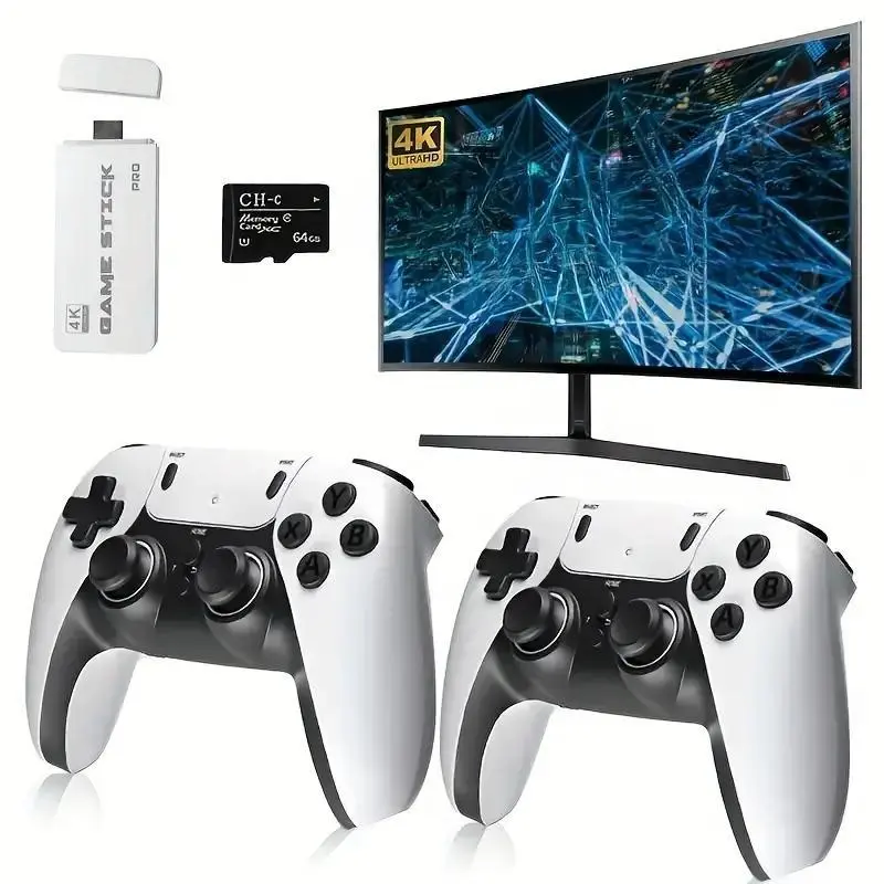 Upgraded Retro Game Stick Gaming Product, HDMI Output Plug-and-Play TV Console with Wireless Controller, Projector Receiver Accessories, [No PS2/N64/GameCube] – Ideal for Christmas Gaming System