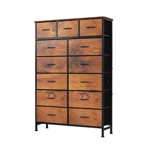Living Room 13 Fabric Drawers Cabinet Storage Organizer Cabinet Adjustable Feet Steel Frame Assembly Closet For Furniture