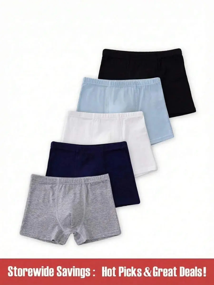 5Packs Young BoySolid Boxer Brief Boys Pants Underwearboys Underwear Cottonboys Boxer Briefstoddler Underwear Boystoddler Boys Underwear