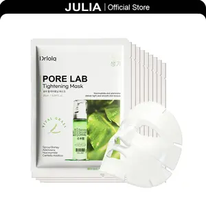 【JU】Dr.LoLa Pore Control & Tighteing Masks | Niacinamide and Adenosine Deliver Tight and Smooth Skin Texture | Sprout Barley |  Adenosine |  Niacinamide |  Centella Asiatica | Korean Face Masks | 10 ea/Box