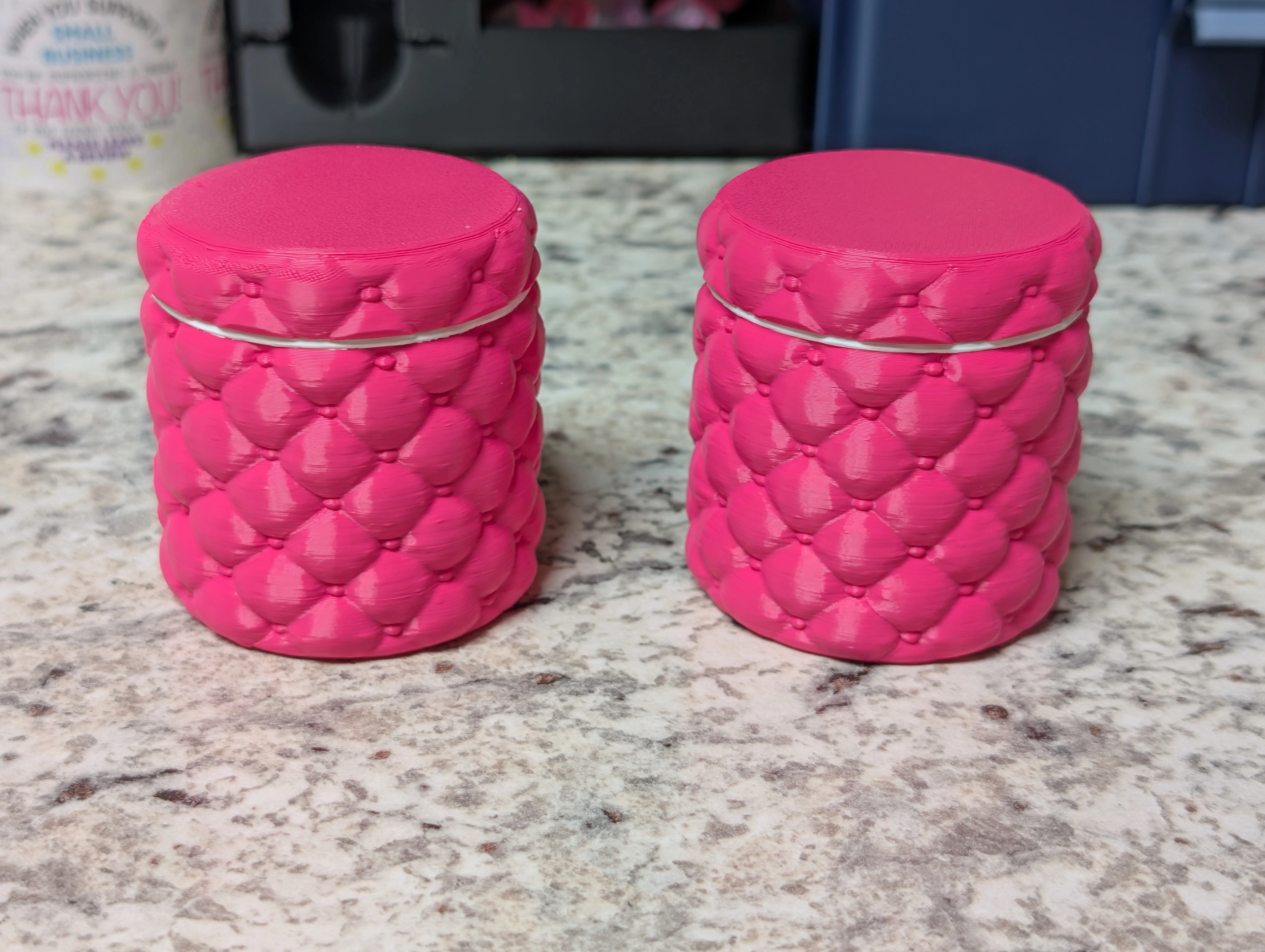 Pink Puff Jar | Screw-Top Storage Container for Small Glass Bottles