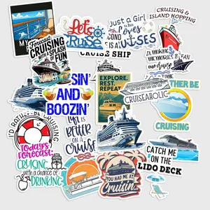 Sticker Pack 20 pcs Cruise Travel Stickers, Ocean Vacation Adventure Vinyl Decals for Luggage Laptop