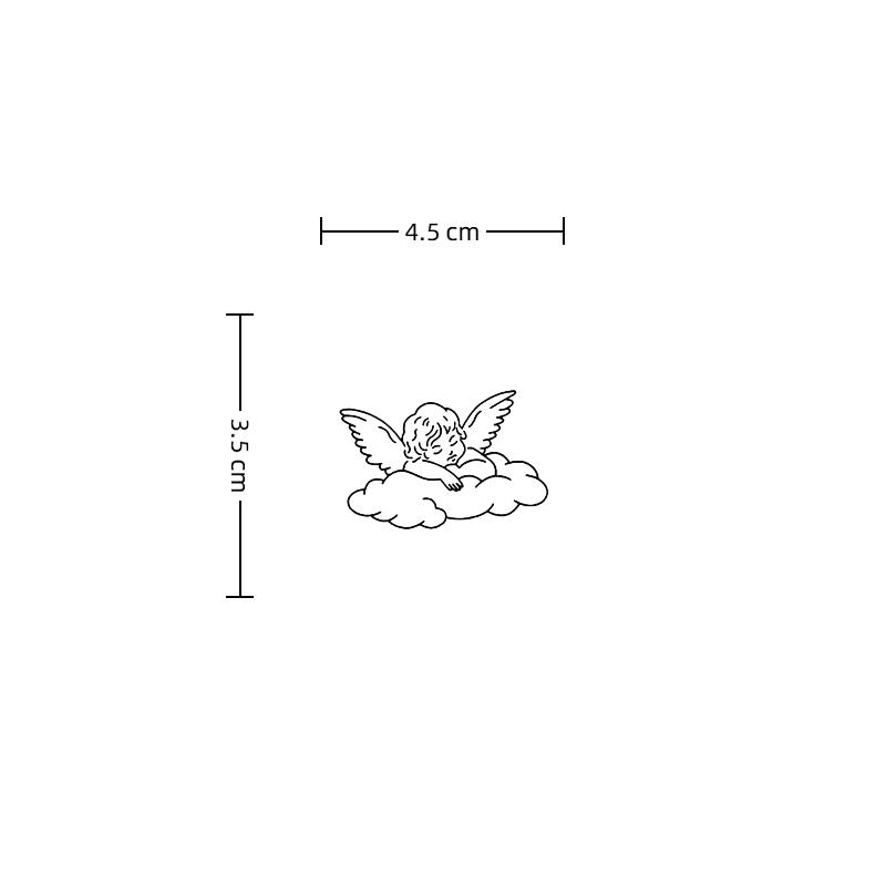 VIBE INK/ Dreamy Cloud Angel Temporary Tattoo Lasts 1-2 Weeks Waterproof Realistic Look No Adhesive No Reflection Ideal for Swimming Party