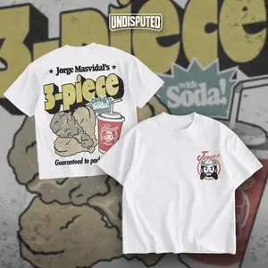 UNDISPUTED Jorge Masvidal 3 Piece Double Sides Heavy Cotton Unisex T-shirt For UFC Gamebred Fan Guaranteed To Pack A Punch Tee Direct-to-garment Breathable Printing Menswear