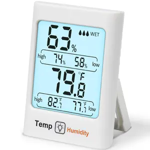 Digital Hygrometer Thermometer, Indoor Temperature & Humidity Monitor with Fast Refresh for Home, Office, Bedroom, Greenhouse
