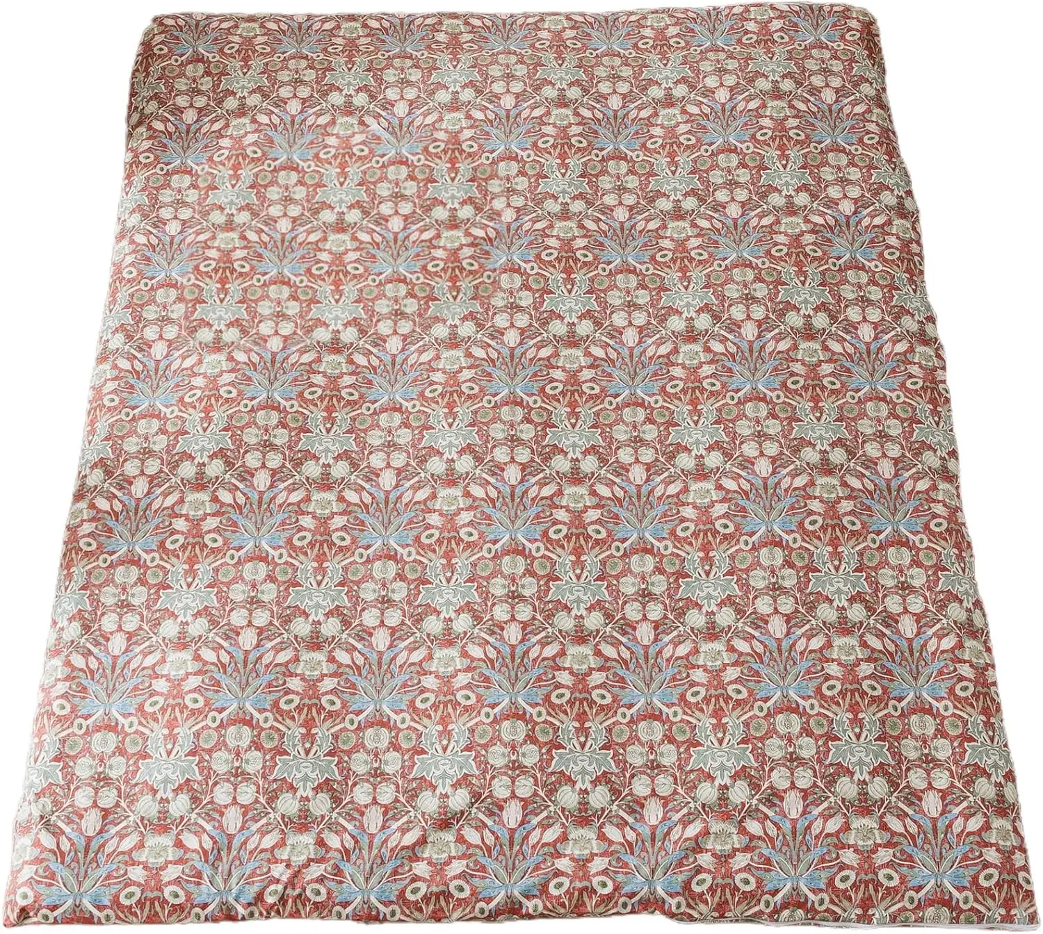 100% Cotton Futon Cover for Japanese Futon Floor Mattress with Zipper Twin Full Queen Machine Washable Super Soft (Red Toned Flower, Full)