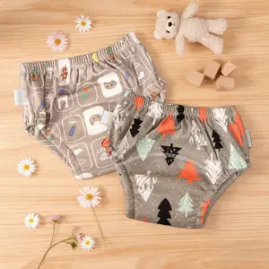2pcs Baby Training Pants, Reusable Unisex Diaper Absorbent, Infant Learning Pants, Comfortable Skin-Friendly, Nighttime Leak-Proof