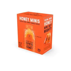 Nate's Honey Minis - Single-Serve Pure, Raw & Unfiltered Honey - 0.49oz Packets, 20ct box