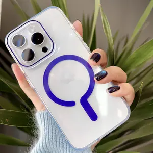 Labzone for iPhone 16 Pro Max Case,Compatible with MagSafe,phonecase 13 Pro 14 Plus 15 Pro Max 16 Pro Case transparent,wireless charging,Shockproof Protection,Yellowing Resistant, Magnetic Classic-Hybrid Case,Clear,Question Mark,Green Red Purple