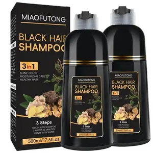 3-In-1 Black Hair Dye Shampoo, 1/2 Boxes with Natural Extracts, Moisturizing Hair Dye Shampoo, Professional Hair Care & Styling for Men and Women