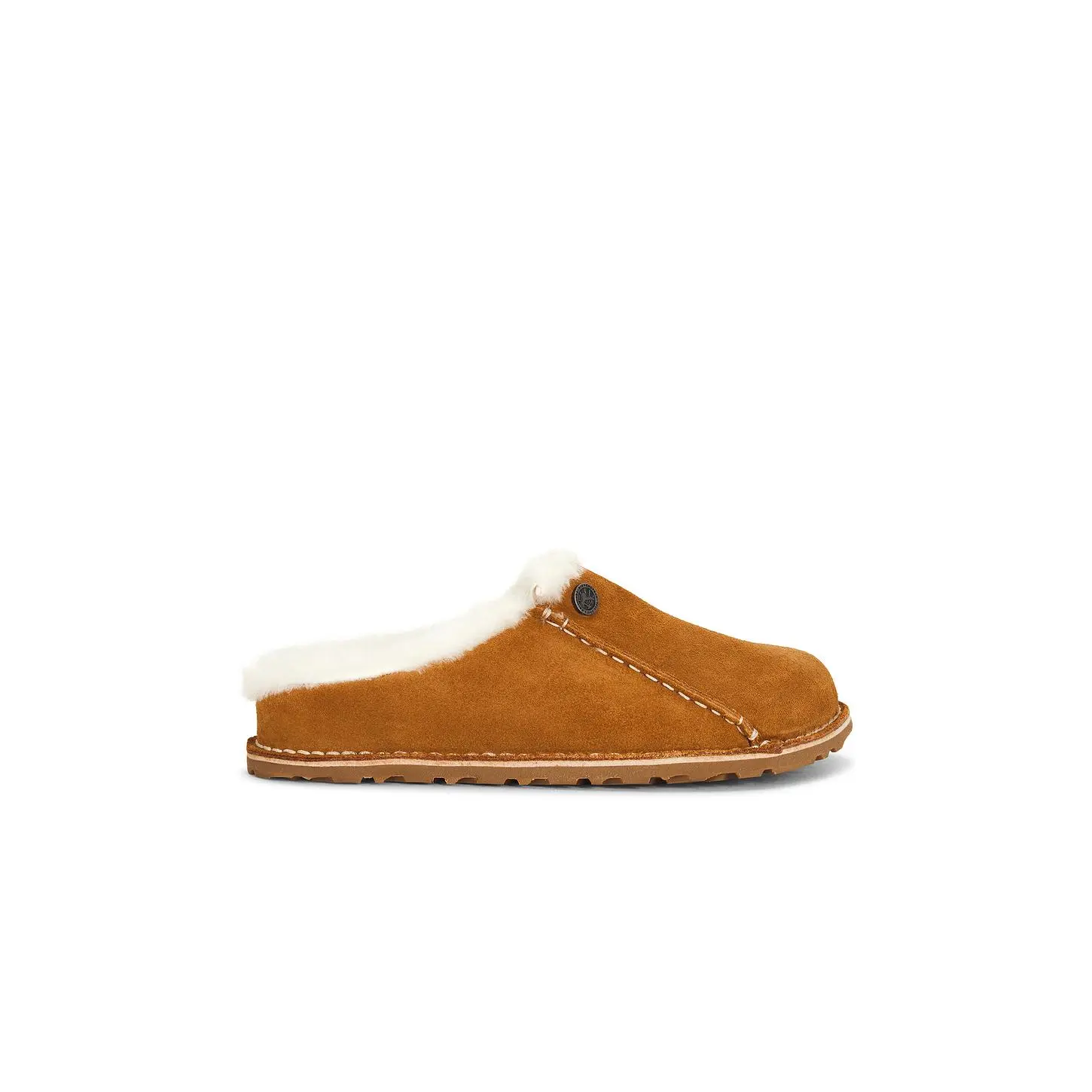 Women's BIRKENSTOCK Zermatt Premium Suede Slip-On Clogs - Mink & Natural Footwear Shoe