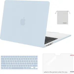 MacBook Air 13-Inch Case (M4/M3/M2, 2022–2025) – Hard Shell + Keyboard Cover + Screen Protector + Pouch