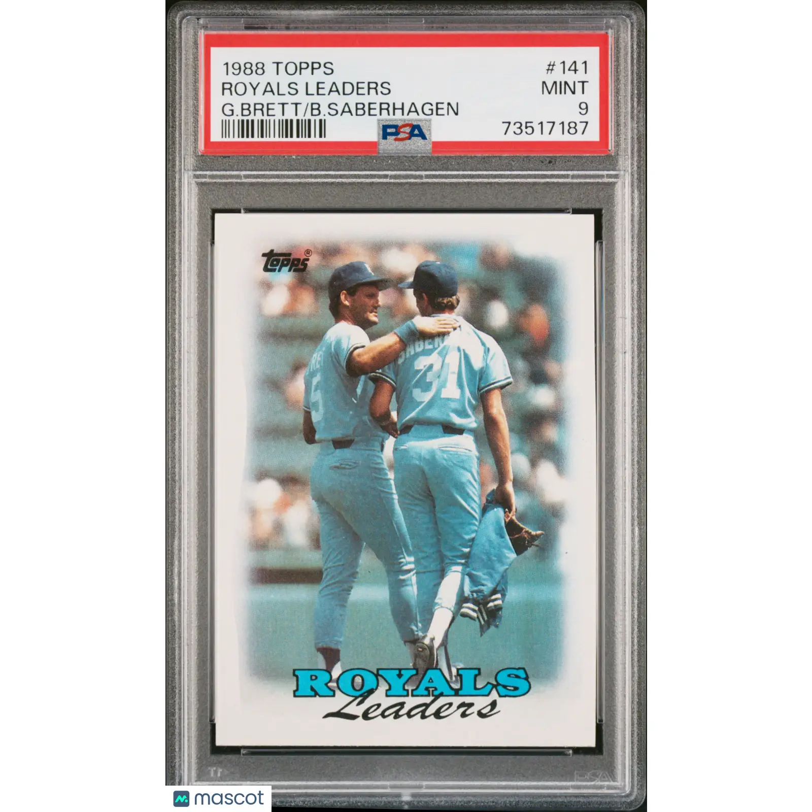 Royals Leaders PSA 1988 Topps Baseball #141 9 73517187