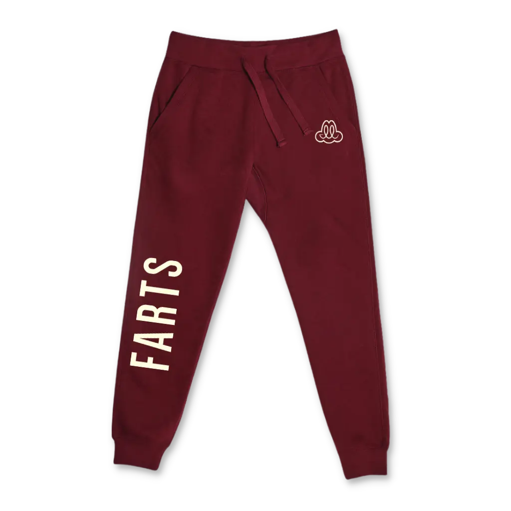 Burgundy FARTS Joggers – Grounded Motivation in Deep Red