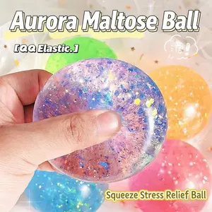 1-Piece Iridescent Malt Soft Squishy Ball - Sleek Iridescent Style, Durable TPR with Bouncy Calming Squeeze - For Stress Relief Seekers During Daily Breaks