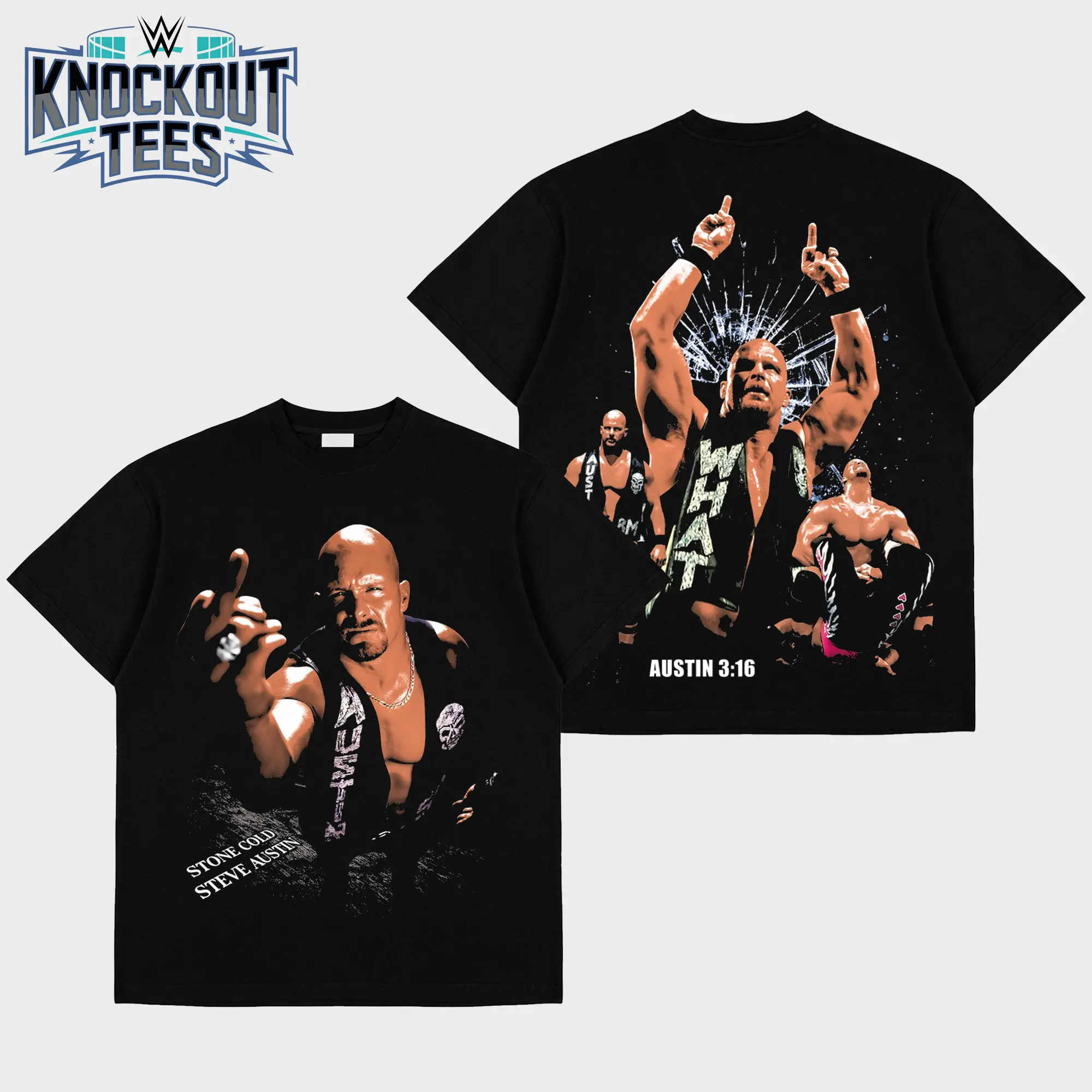[Knockout Tees] Stone Cold Steve Austin 3:16 Premium Cotton T-Shirt, The Texas Rattlesnake Shirt, The Bionic Redneck shirt, Austin 3:16 Fans Shirt, WWE Wrestling Graphic Tee for Fans, gift for WWE fans, Gift for Boyfriends