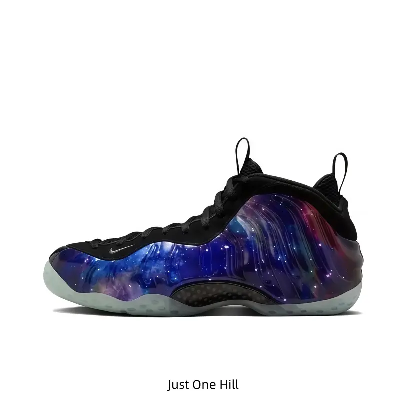 Galaxy Print Foam Mid Basketball Sneakers Starry Space Foam Shell Translucent Outsole Unisex Retro Street Trainers