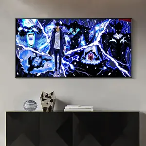 Unframed Korean Anime Character Canvas Painting, Solo Leveling Comic Art Poster, Wall Art for Living Room, Bedroom, Office, Home Decor, Modern Home Decor