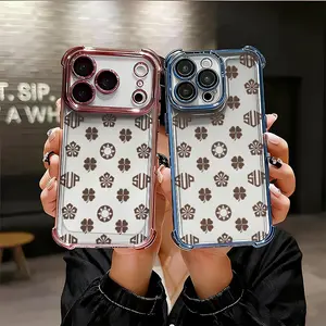 Brown-toned geometric symbol Phone Case for iPhone 17 AIR 17 PRO 16 PRO 15  PRO MAX  14 PLUS 13 PRO 12 11 series (silicone softshell) airbag anti-drop and shockproofmobile phone protective case, Accessories, Smartphone