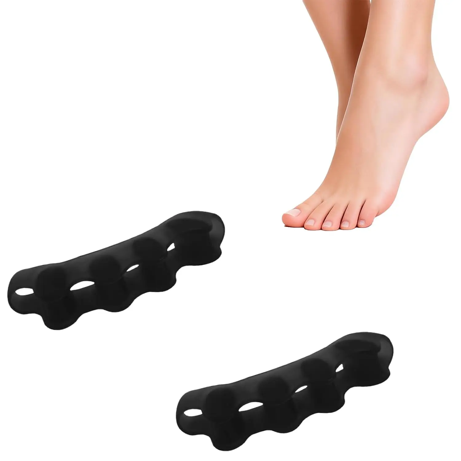 Soft Silicone Gel Toe Spacers - Bunion Corrector for Overlapping, Crooked, Hammer Toes, Sports & Outdoor Windsurfing Footstrap Care Reusable Pedicure Tool for Men & Women