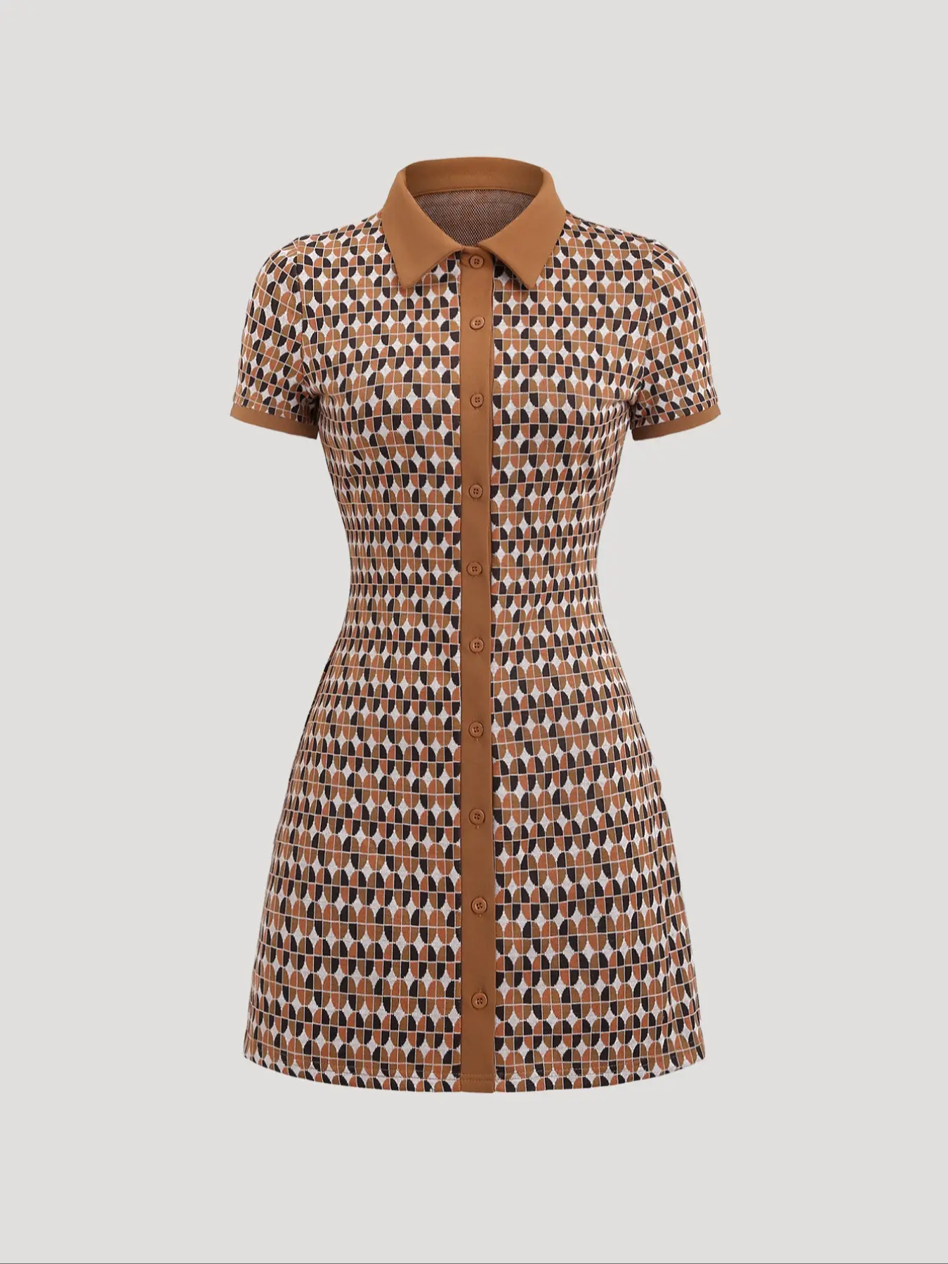 Elegant Collared Floral Print Button Front Fitted Casual Fashionable Dress, Womenswear, Sweet Cute Simple Basic Versatile Design, Perfect for Daily Wear, Casual Wear & Special Occasions