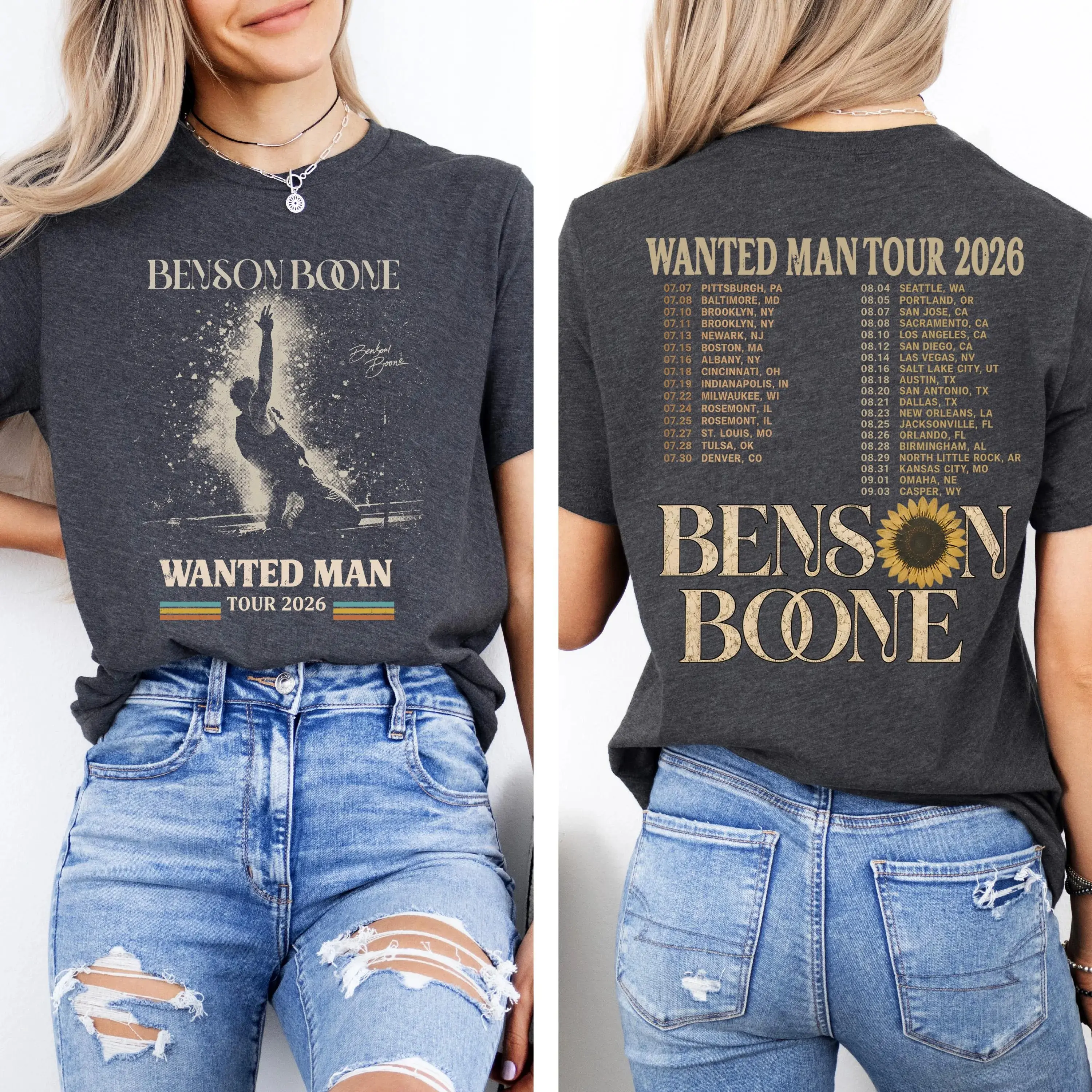 Benson Tour Boone 2026 Shirt, Wanted Man Concert Tee, Retro Music Fan Shirt, Vintage Concert Merch Style Tee, PopMusic Shirt