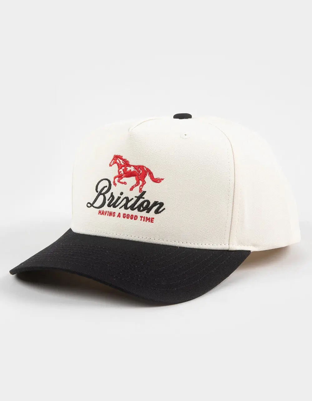 BRIXTON Mens Good Times Snapback Hat, Black Combo BRIXTON Mens Good Times Snapback Hat, Black Combo